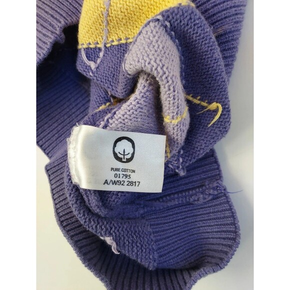 Vintage Mens Tulchan Purple Cotton Argyll Diamond Knit Crew Neck Pullover Size M - Picture 6 of 8